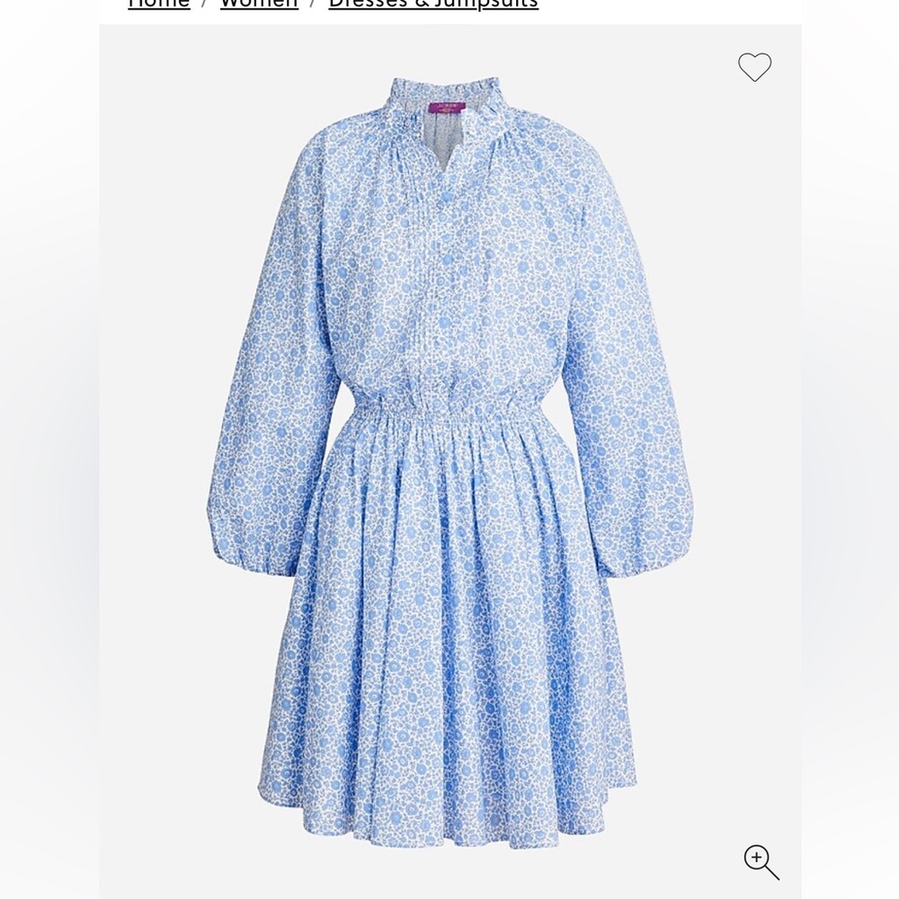 J. Crew Ruffle-collar mini dress in Liberty D'Anjo Coast fabric